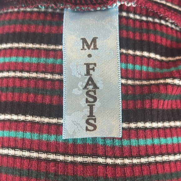 M. Fasis 3/4 Sleeve Stripped Crew Neck Top - Picture 4 of 4